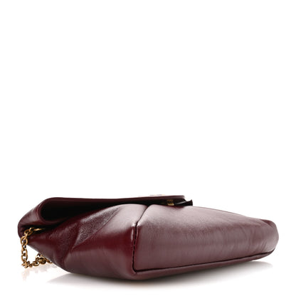 Saint Laurent Lambskin Small Cassandre Envelope Pouch Dark Ruby 3 of 9