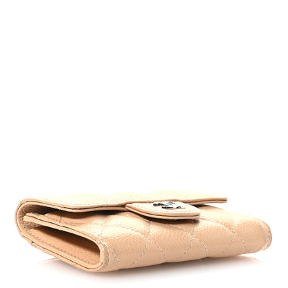 Chanel Caviar Quilted Flap Card Holder Wallet Beige 4 of 9