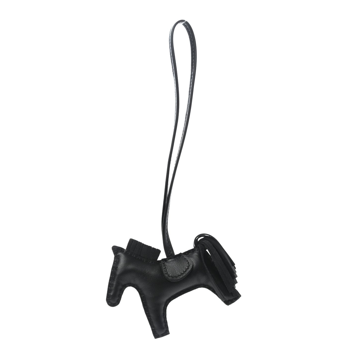 Milo Lambskin Grigri Rodeo Horse Bag Charm PM So Black