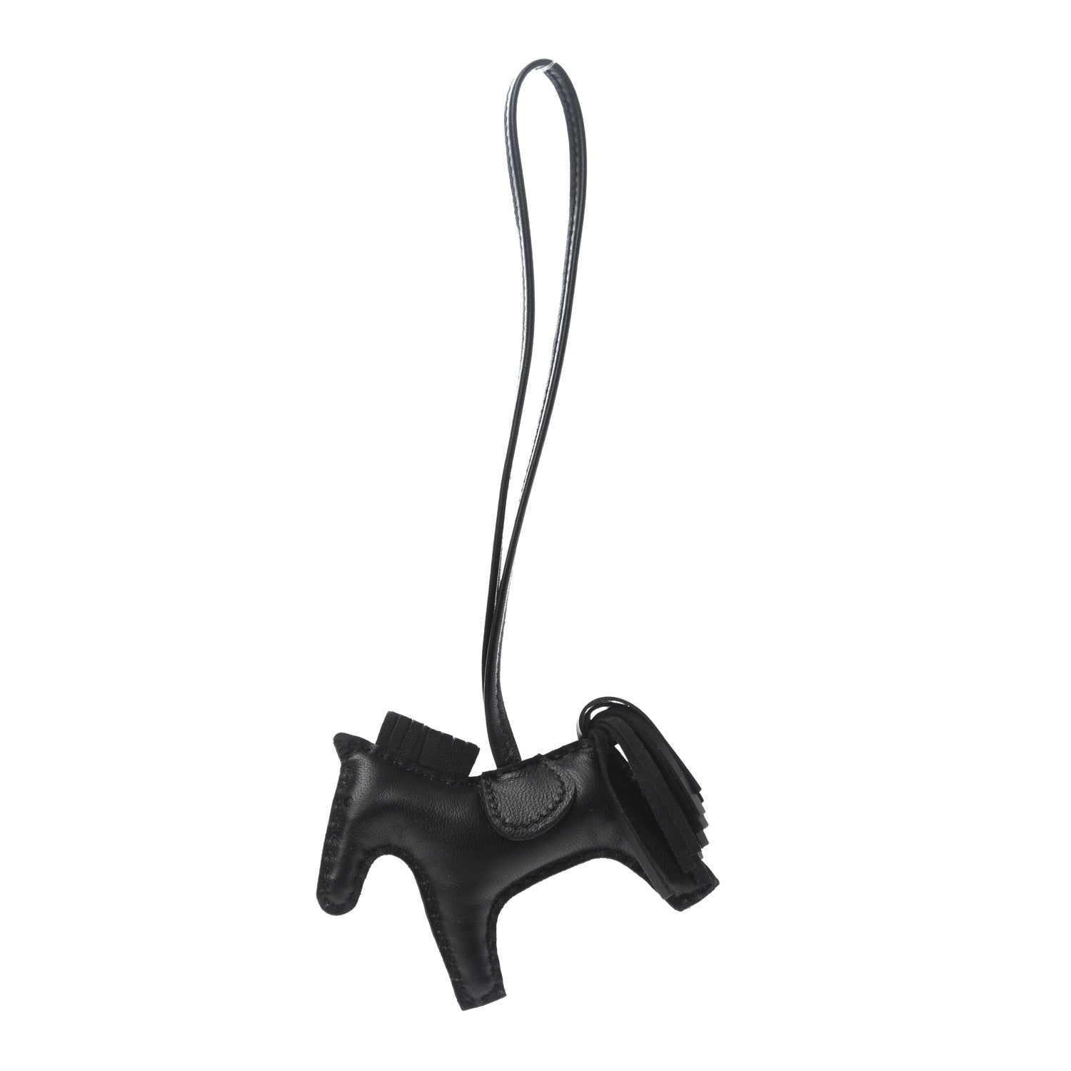 Hermes Milo Lambskin Grigri Rodeo Horse Bag Charm PM So Black 1 of 4