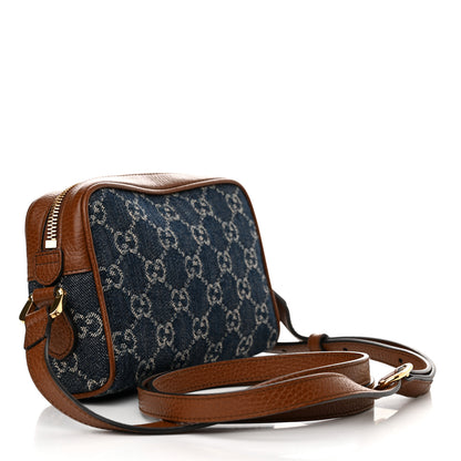 Gucci New Denim GG Monogram Dollar Calfskin Mini Ophidia Shoulder Bag Blue Tea Cuir Epilog 3 of 10