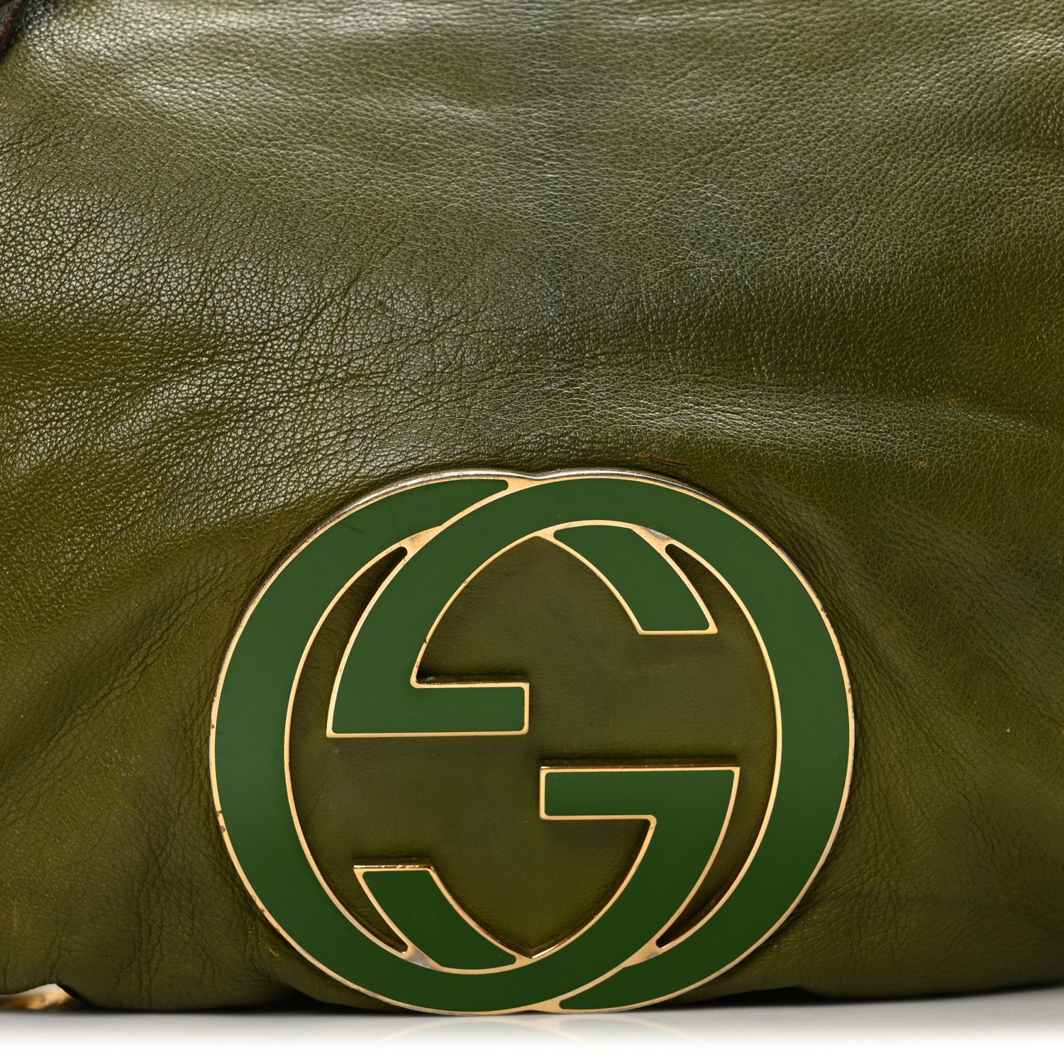 Gucci Calfskin Enamel Blondie Hobo Green 8 of 15