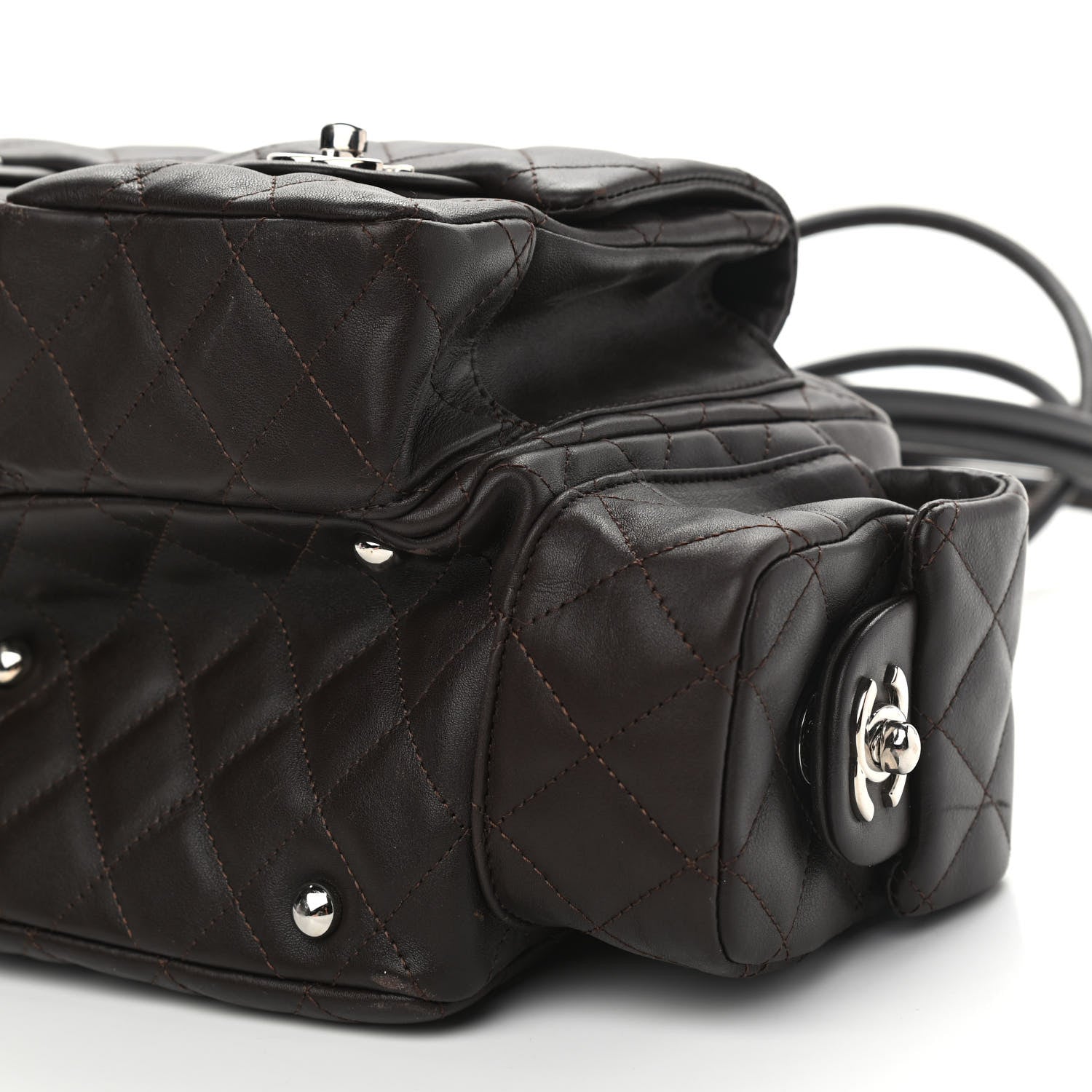 Chanel Calfskin Quilted Large Cambon Multipocket Reporter Brown 9 of 11