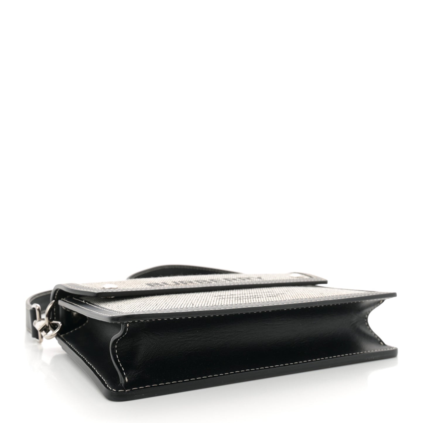 Cotton Canvas Horseferry Print Crossbody Black