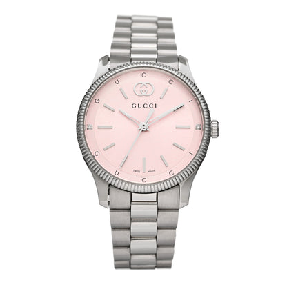 Gucci Stainless Steel Diamond 29mm G-Timeless Quartz Watch Pink 1 of 5