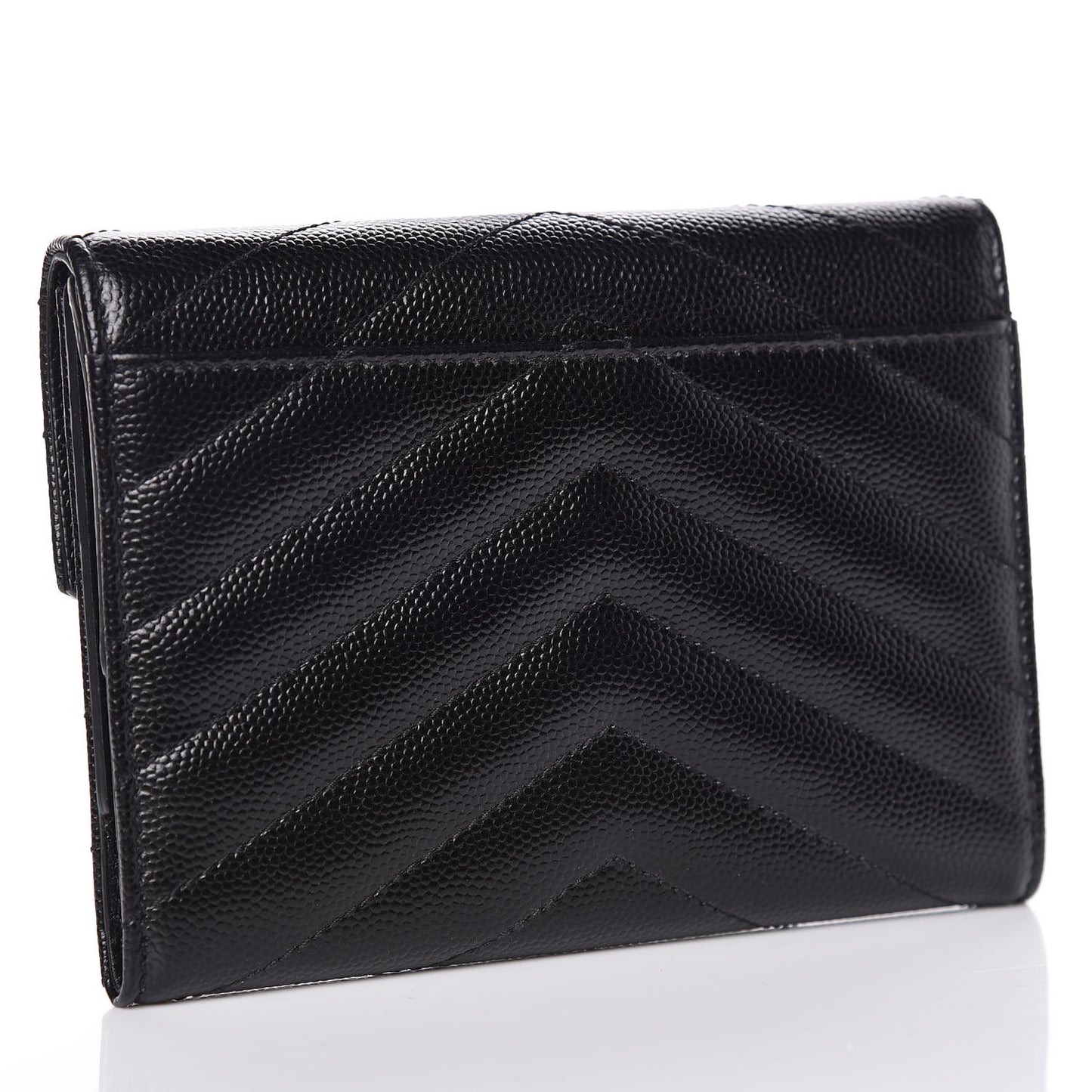 Grain De Poudre Matelasse Chevron Small Monogram Passport Case Black