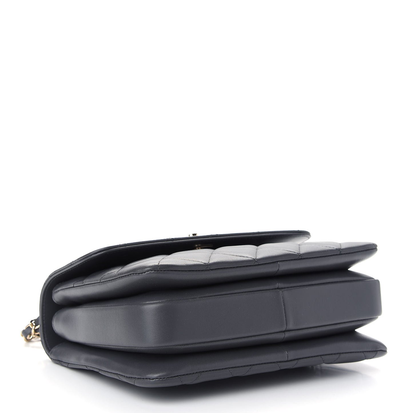 Lambskin Quilted Small Trendy CC Dual Handle Flap Bag Dark Grey