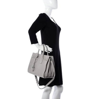 Saint Laurent Grained Calfskin Small Supple Sac De Jour Grey 2 of 10