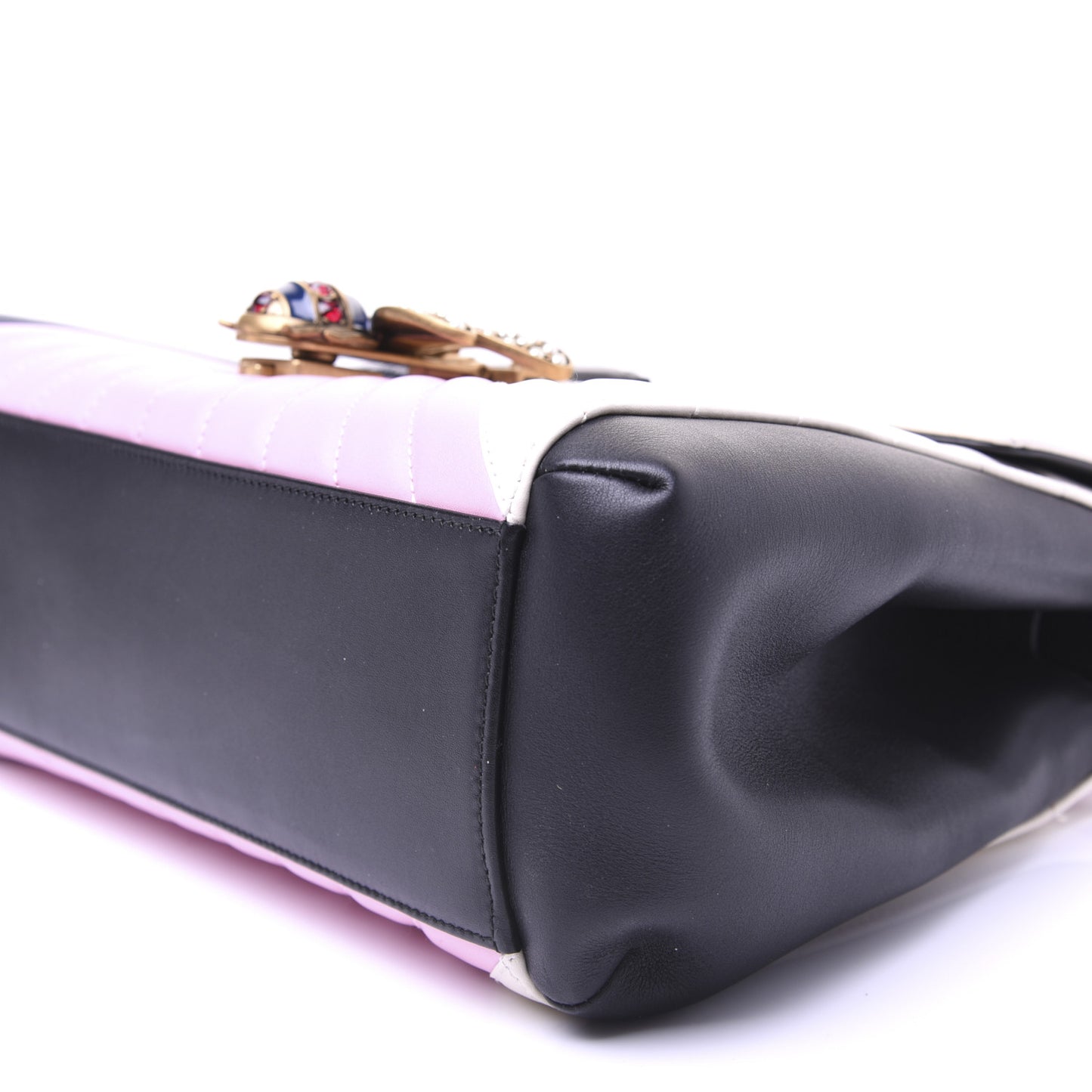 Calfskin Bamboo Trapuntata Queen Margaret Top Handle Bag Blue Agata Hibiscus Red Mystic White Sugar Pink