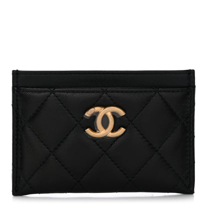 Chanel Caviar Quilted Textured CC Card Holder Black 1 of 9