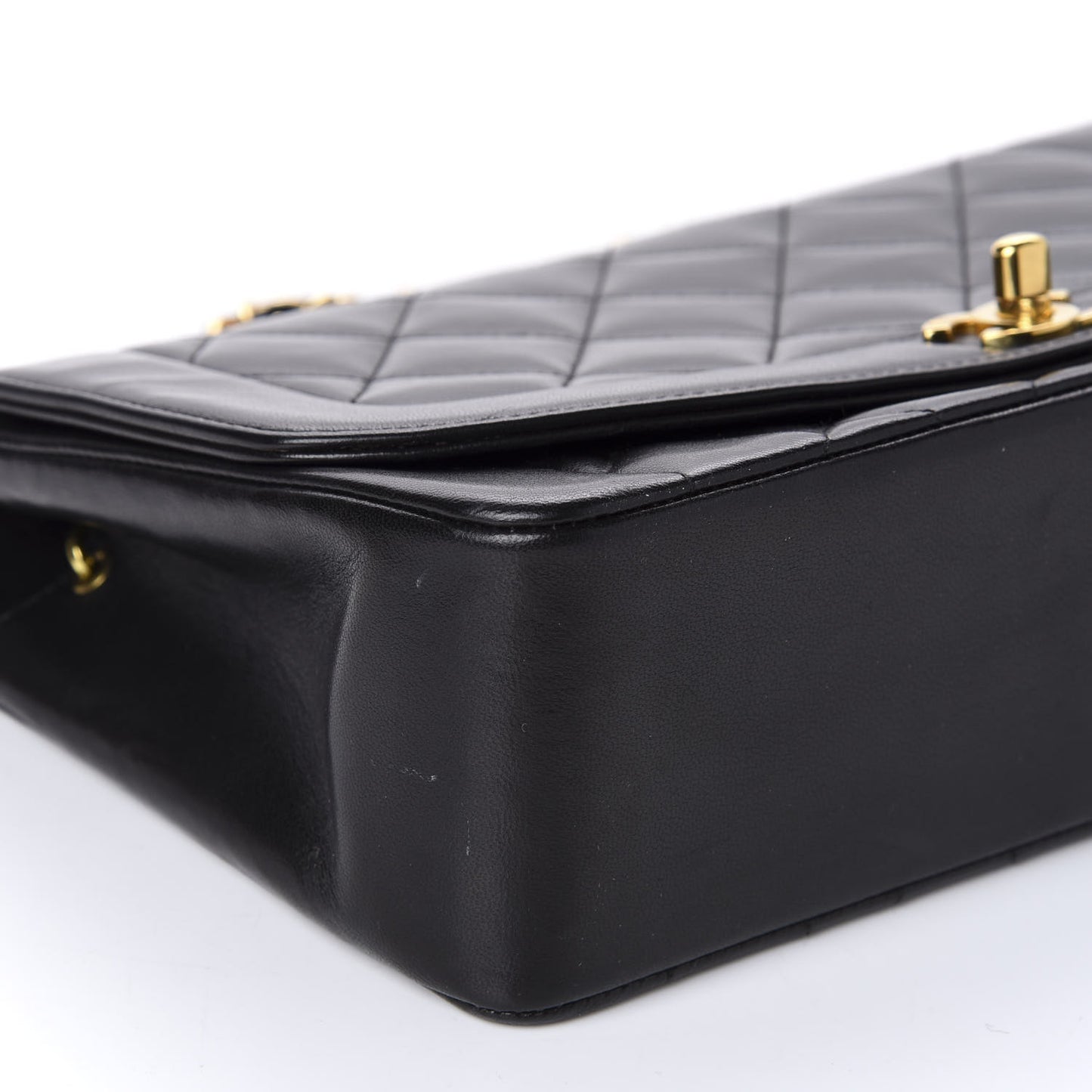 Lambskin Quilted Medium Single Flap Black