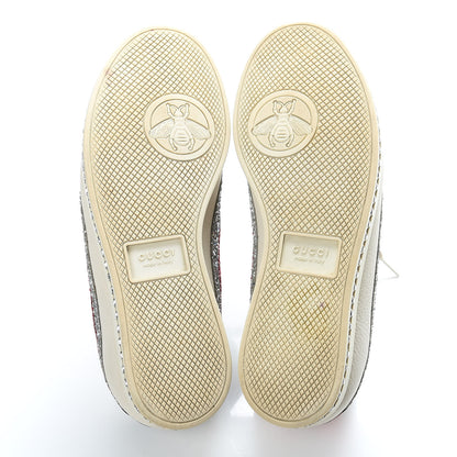 Gucci Calfskin Glitter Crystal Womens Sylvie Web Falacer Sneakers 36.5 White 7 of 18
