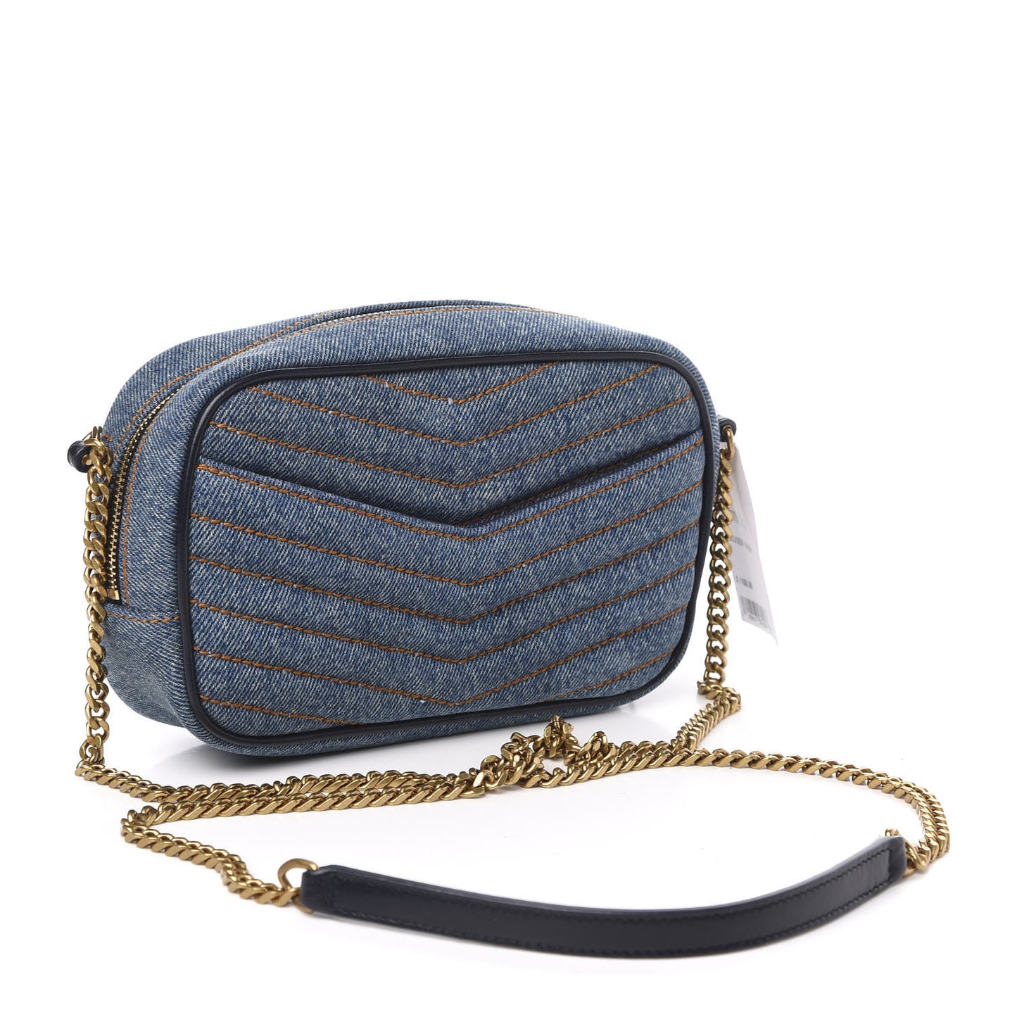 Denim Matelasse Monogram Mini Lou Camera Bag California Blue