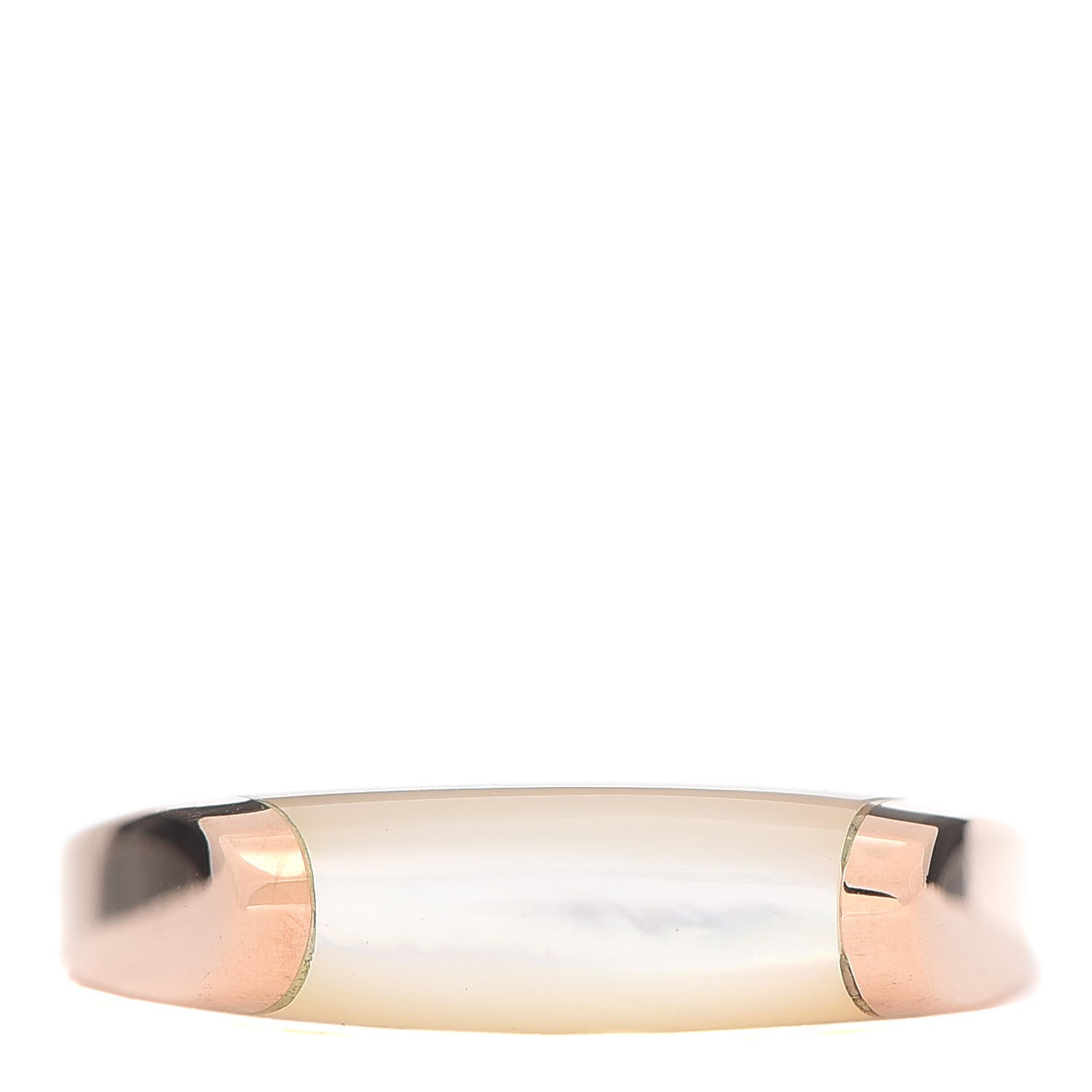 Bulgari 18K Rose Gold Mother of Pearl MVSA Ring 51 5.75 1 of 5
