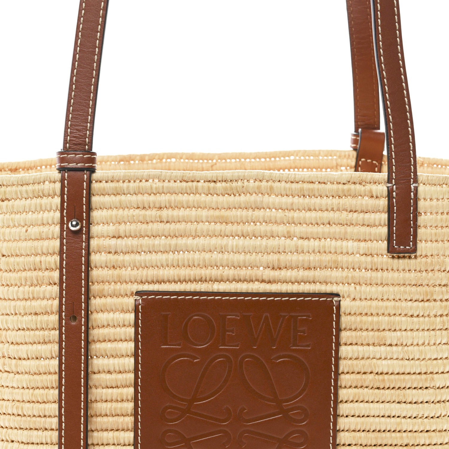 Loewe Raffia Small Square Basket Tote Bag Natural Tan 8 of 10