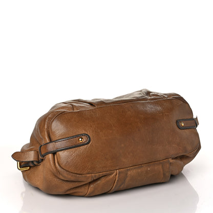 Prada Vitello Daino Pushlock Shoulder Bag Brown 3 of 16