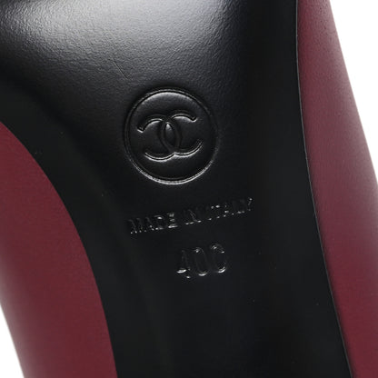 Chanel Lambskin Pumps  40 Burgundy Black 7 of 10