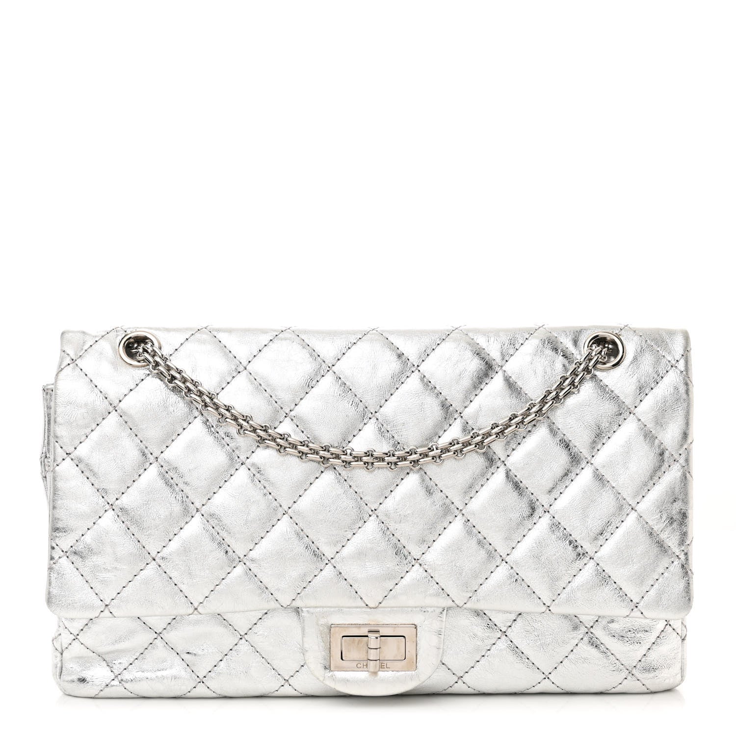 Chanel Metallic Aged Calfskin Quilted 2.55 Reissue 227 Flap Silver 1 of 11