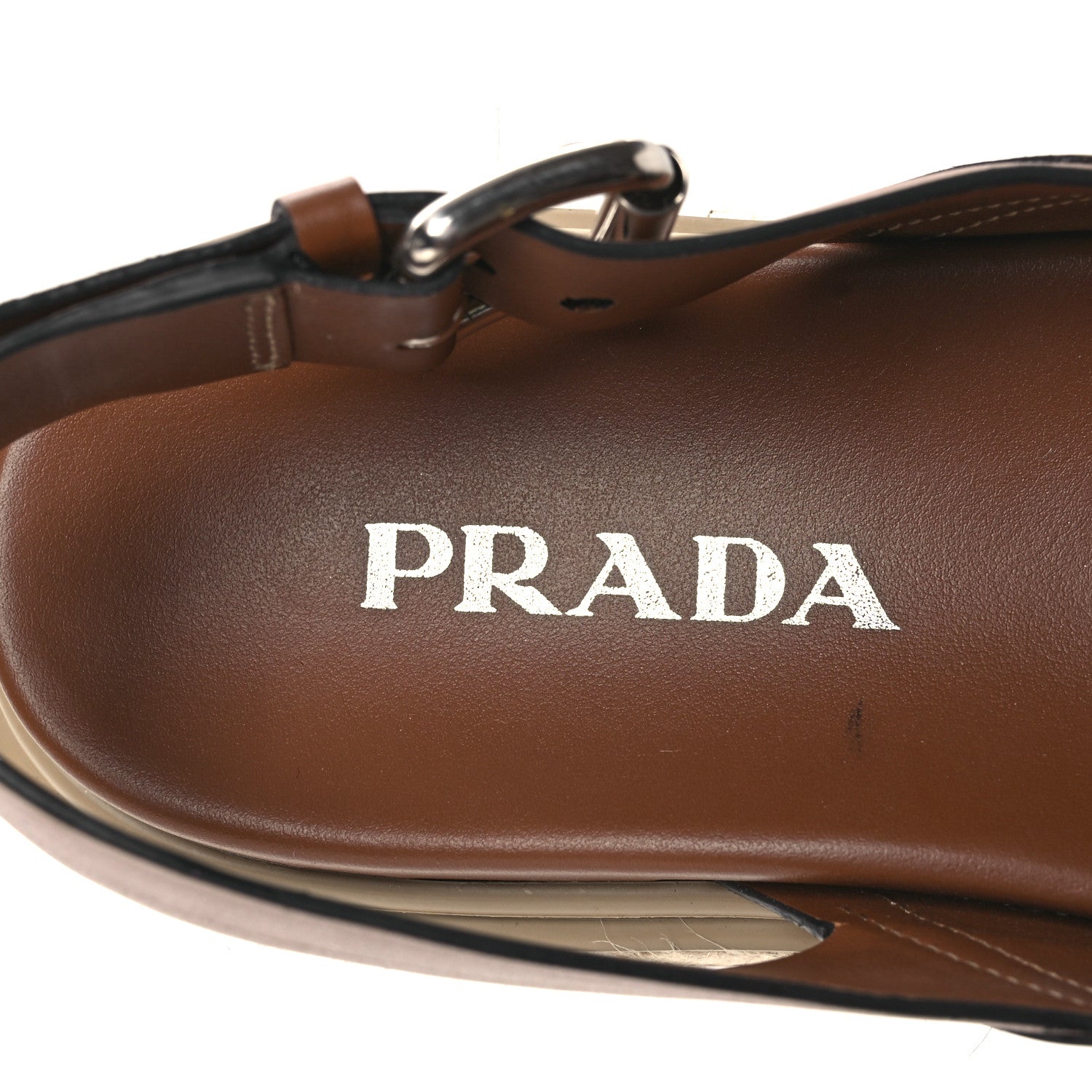 Prada Vitello Soft Espadrilles Platform Sandals 39.5 Cognac 9 of 12