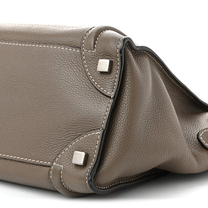 Celine Drummed Calfskin Micro Luggage Souris 9 of 11