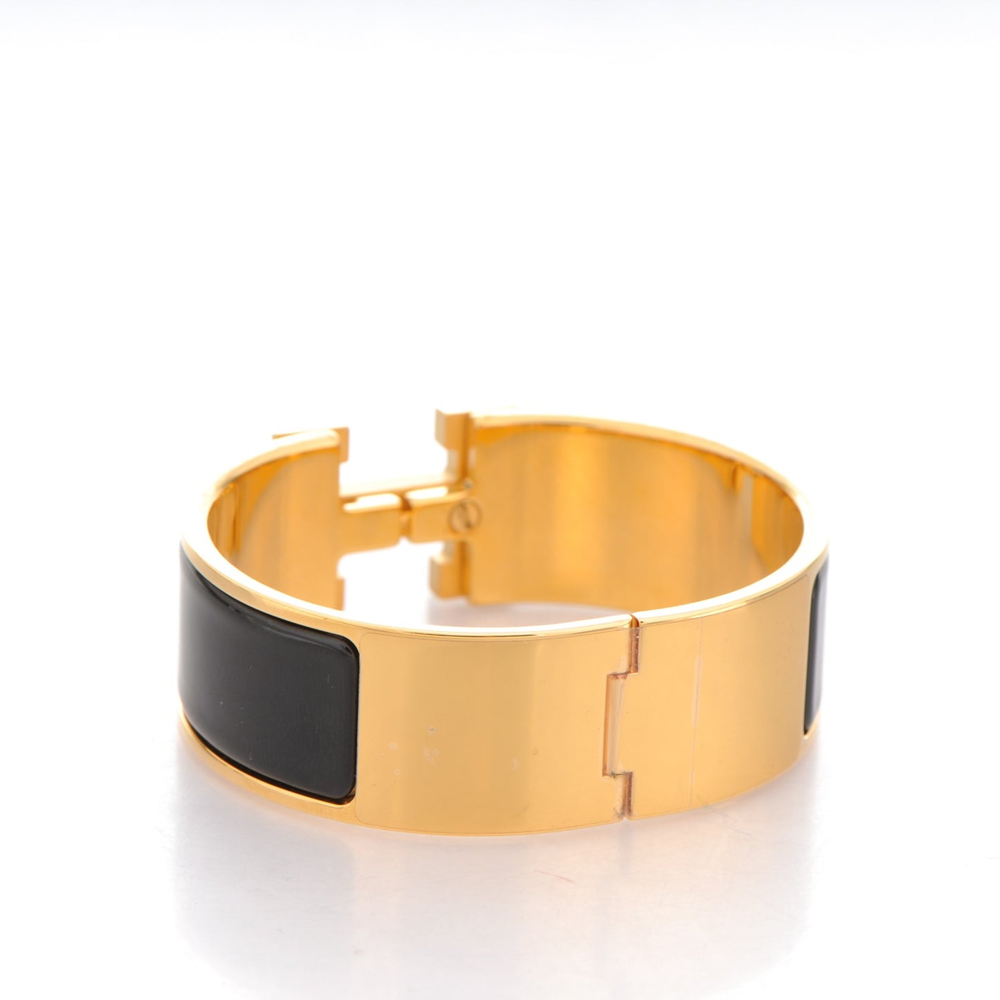 Enamel Wide Clic Clac H Bracelet PM Black