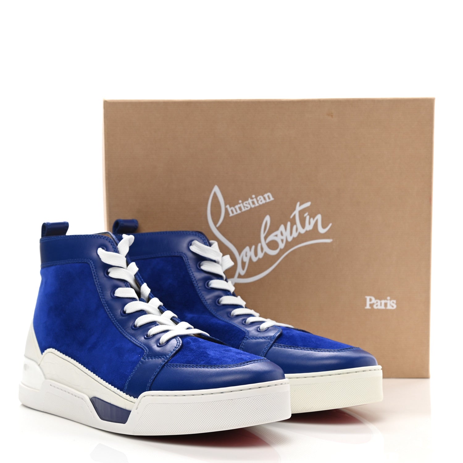 Christian Louboutin Suede Calfskin Mens Rankick Flat Sneakers 45.5 Azulejo 10 of 10