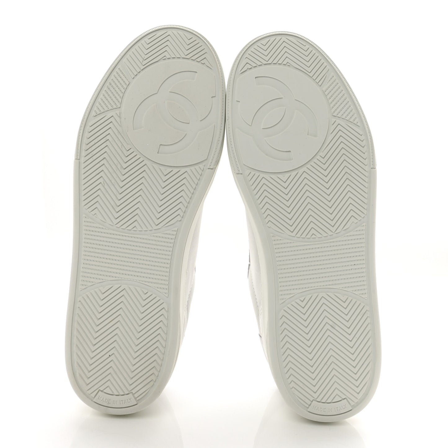 Calfskin Womens CC Logo Sneakers 40.5 White