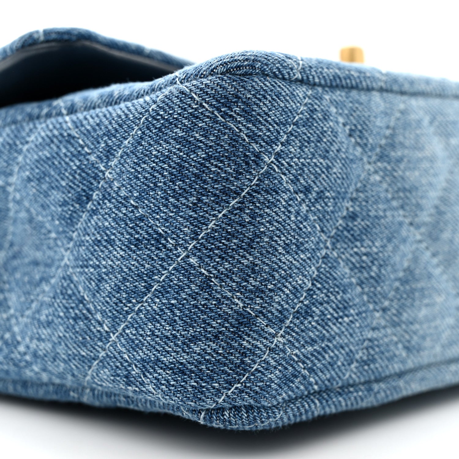 Chanel Washed Denim Quilted Mini Rectangular Flap Blue 9 of 11