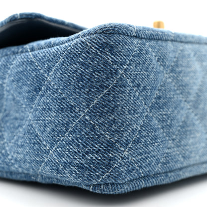 Chanel Washed Denim Quilted Mini Rectangular Flap Blue 9 of 11