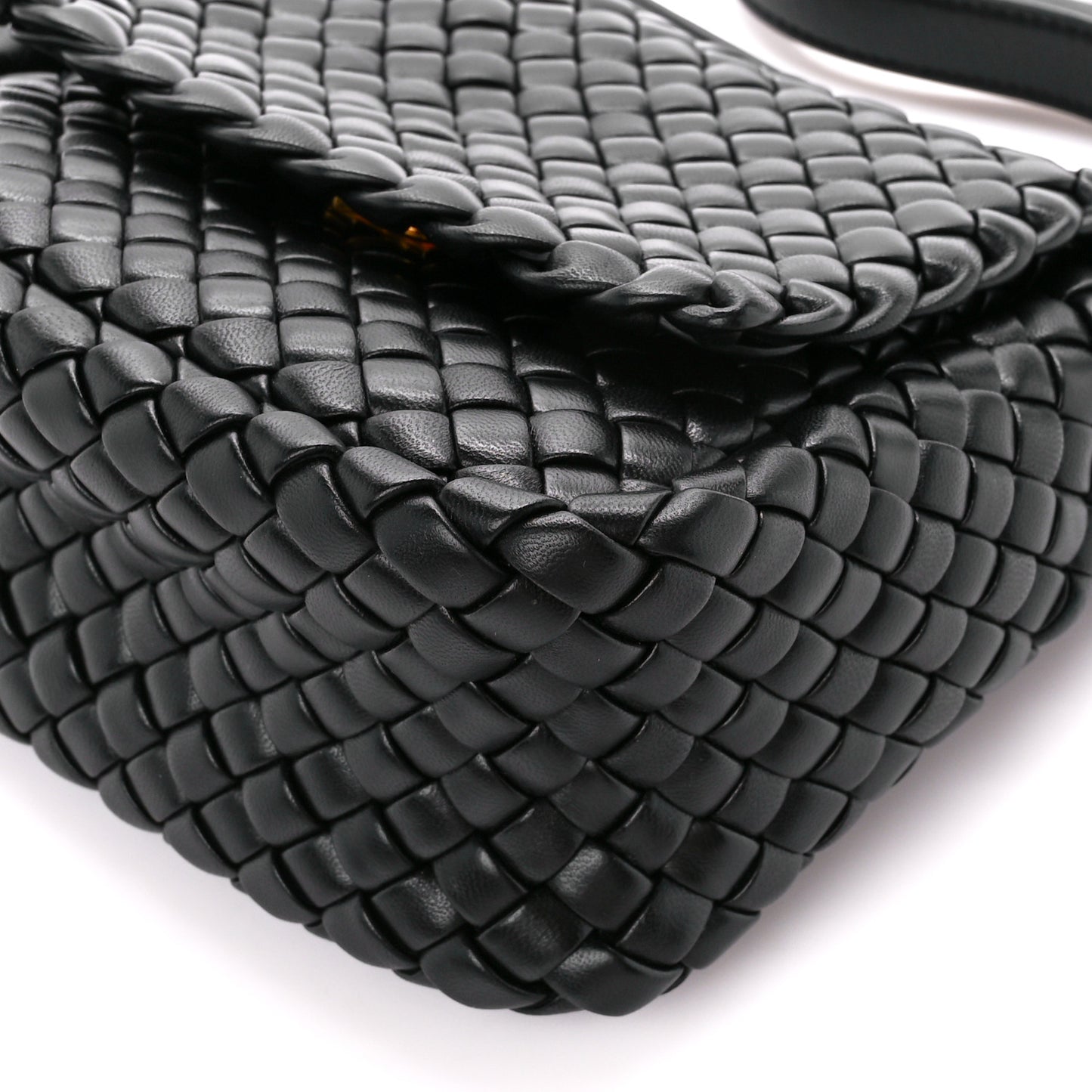 Nappa Intrecciato Small Cobble Shoulder Bag Black