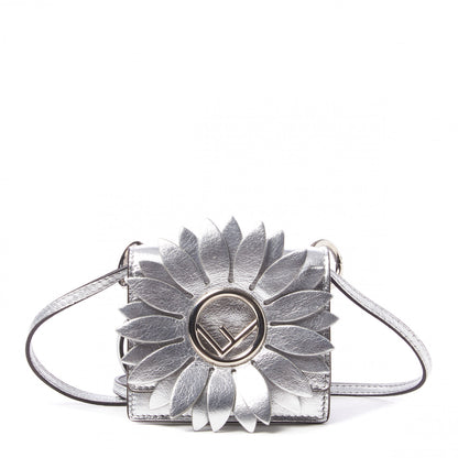 Fendi Vitello Catalan Mirror F is Fendi Flower Micro Kan I Shoulder Bag Silver 1 of 8