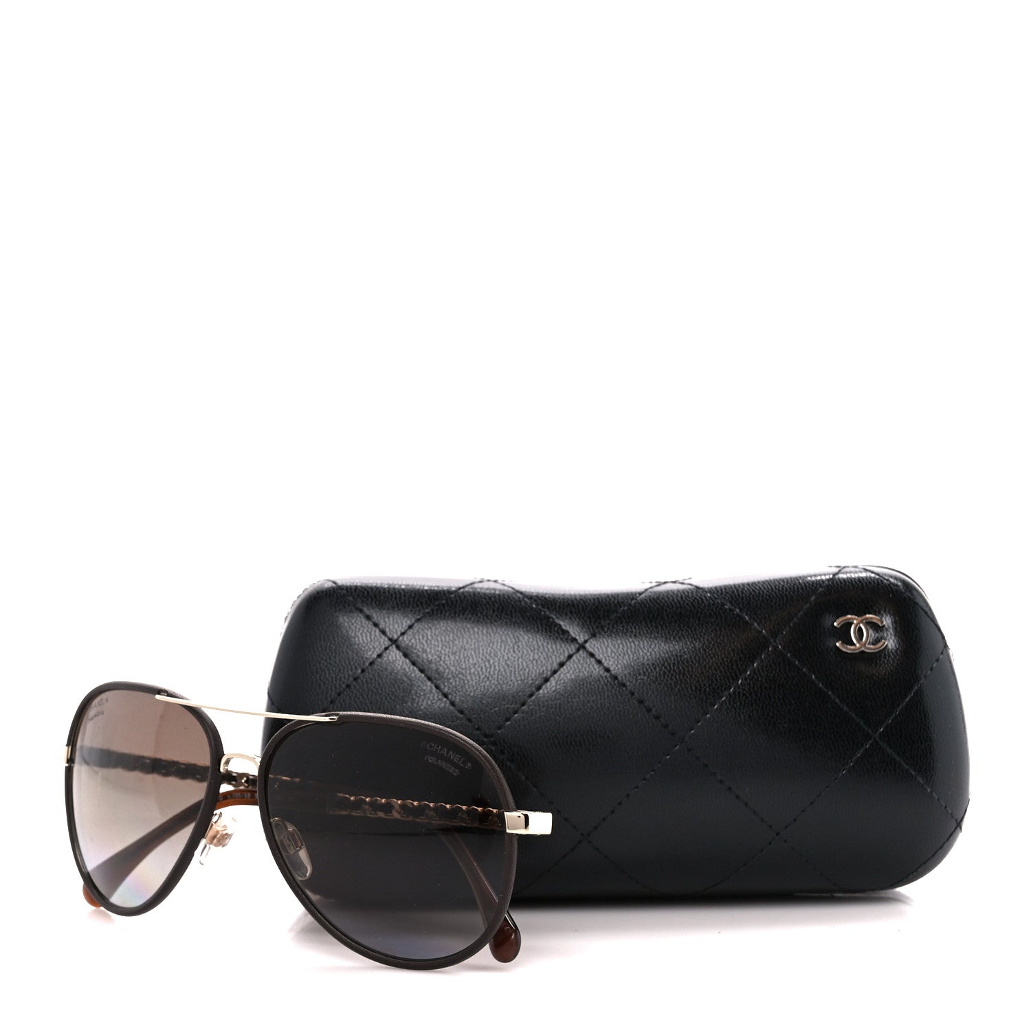 Chanel Metal Polarized Pilot Winter Sunglasses 4219-Q Brown 7 of 7