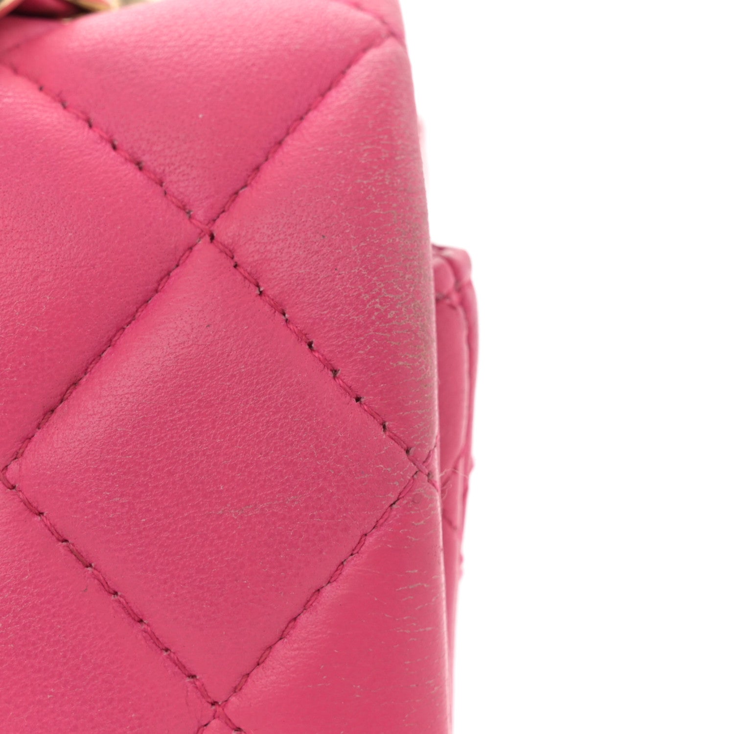 Chanel Lambskin Quilted Mini Rectangular Flap Fuchsia 12 of 14