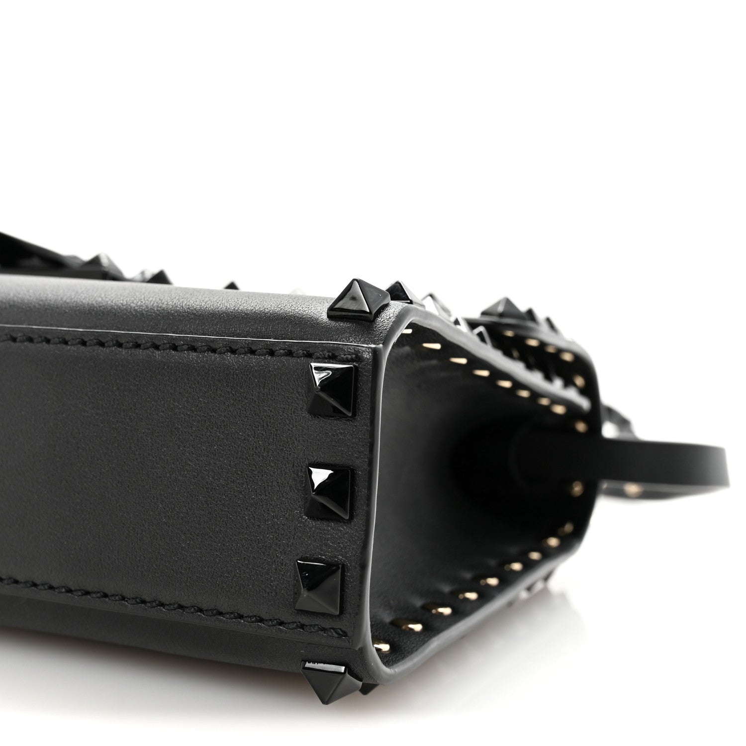 Valentino Garavani Vitello Monochrome Medium Rockstud Flip Lock Crossbody Bag Black 9 of 9