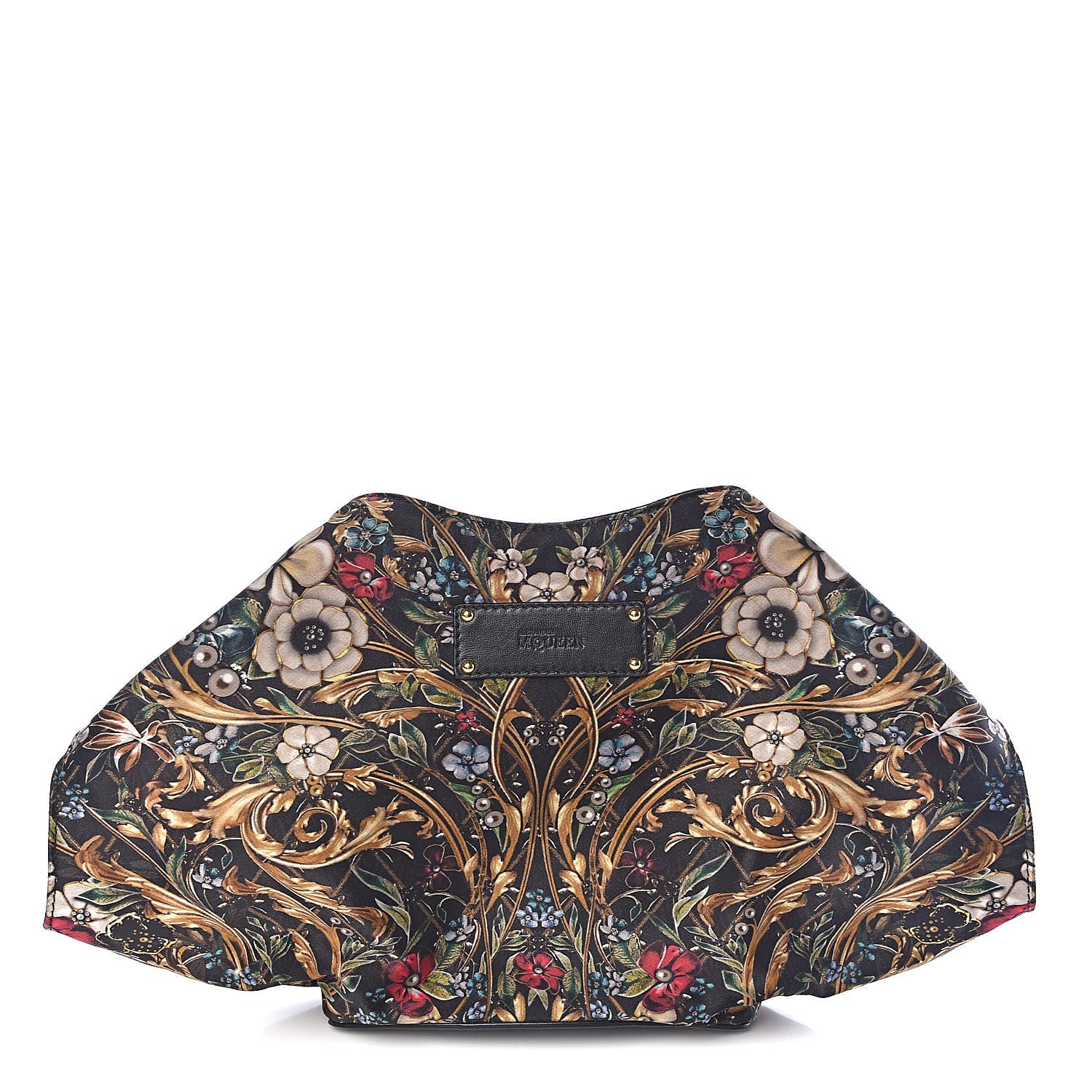 Alexander McQueen Silk Floral Print De Manta Clutch Black Multicolor 1 of 8