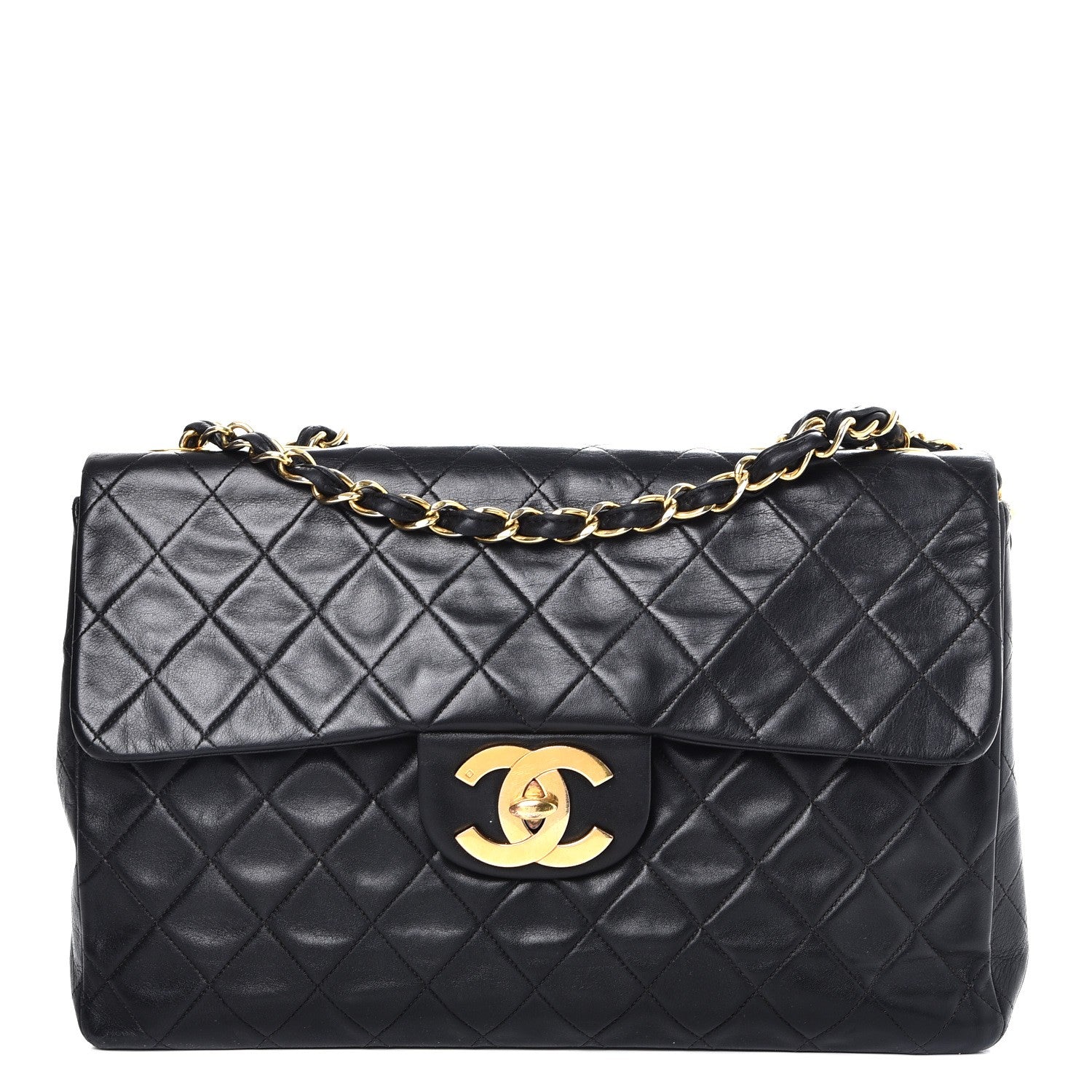Chanel Lambskin Quilted XL Jumbo Single Flap Black 1 of 13