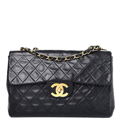Chanel Lambskin Quilted XL Jumbo Single Flap Black 1 of 13