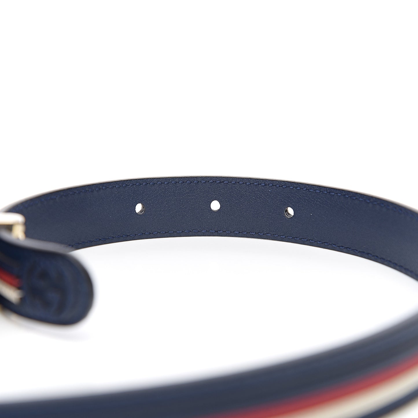 Calfskin Sylvie Stripe Torchon Double G 20mm Belt 90 36 Maritime Hibiscus Red Mystic White