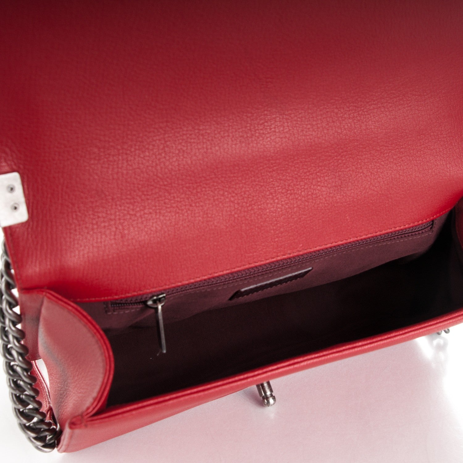 Chanel Patent Goatskin Quilted New Medium Boy Flap Red 5 of 7