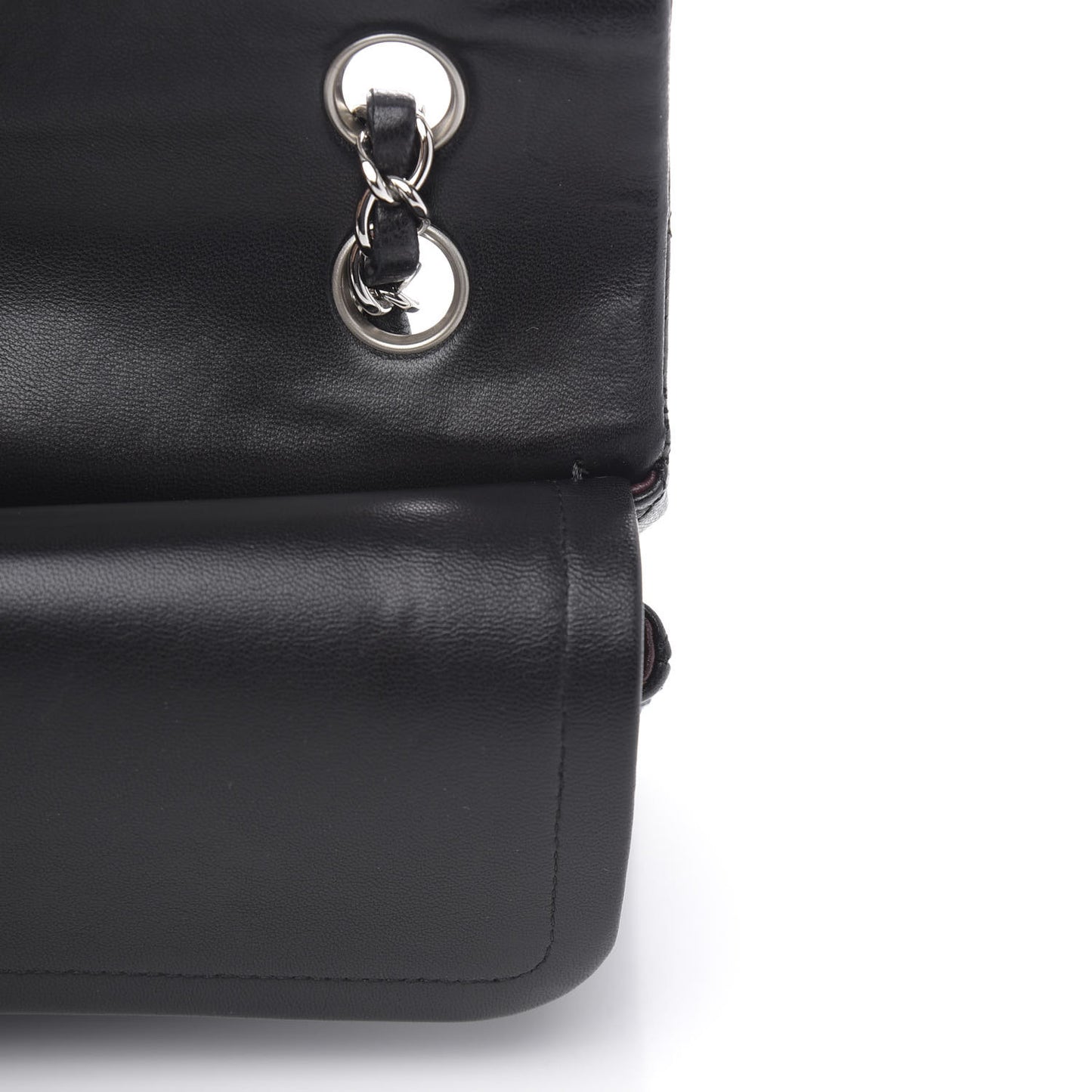 Lambskin Quilted Medium Double Flap Black