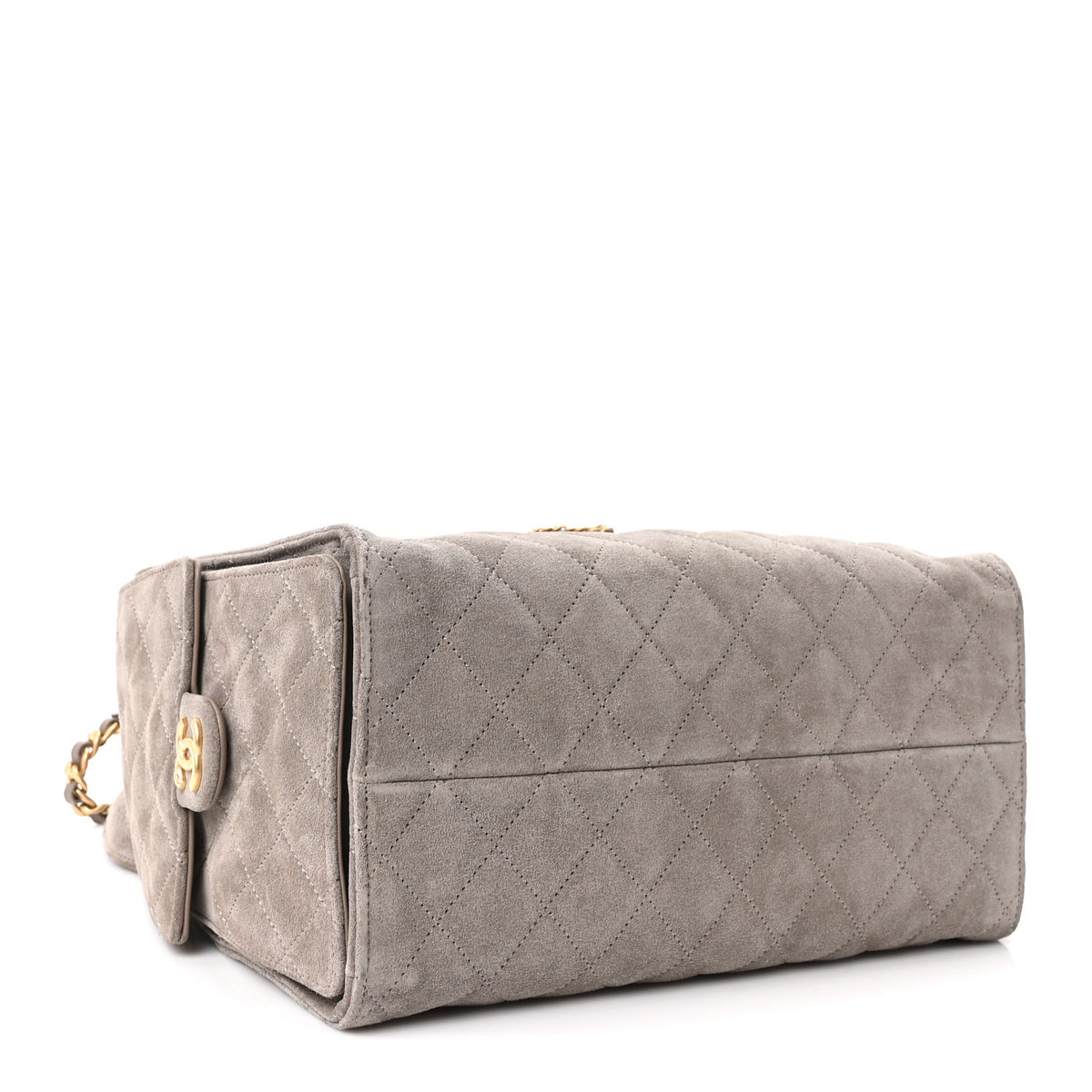 Chanel Suede Quilted Medium Chanel 25 Handbag Grey 5 of 11