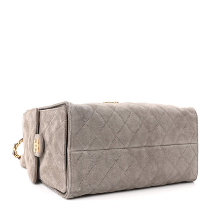 Chanel Suede Quilted Medium Chanel 25 Handbag Grey 5 of 11