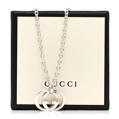 Gucci Sterling Silver Britt Interlocking GG Pendant Necklace 5 of 5