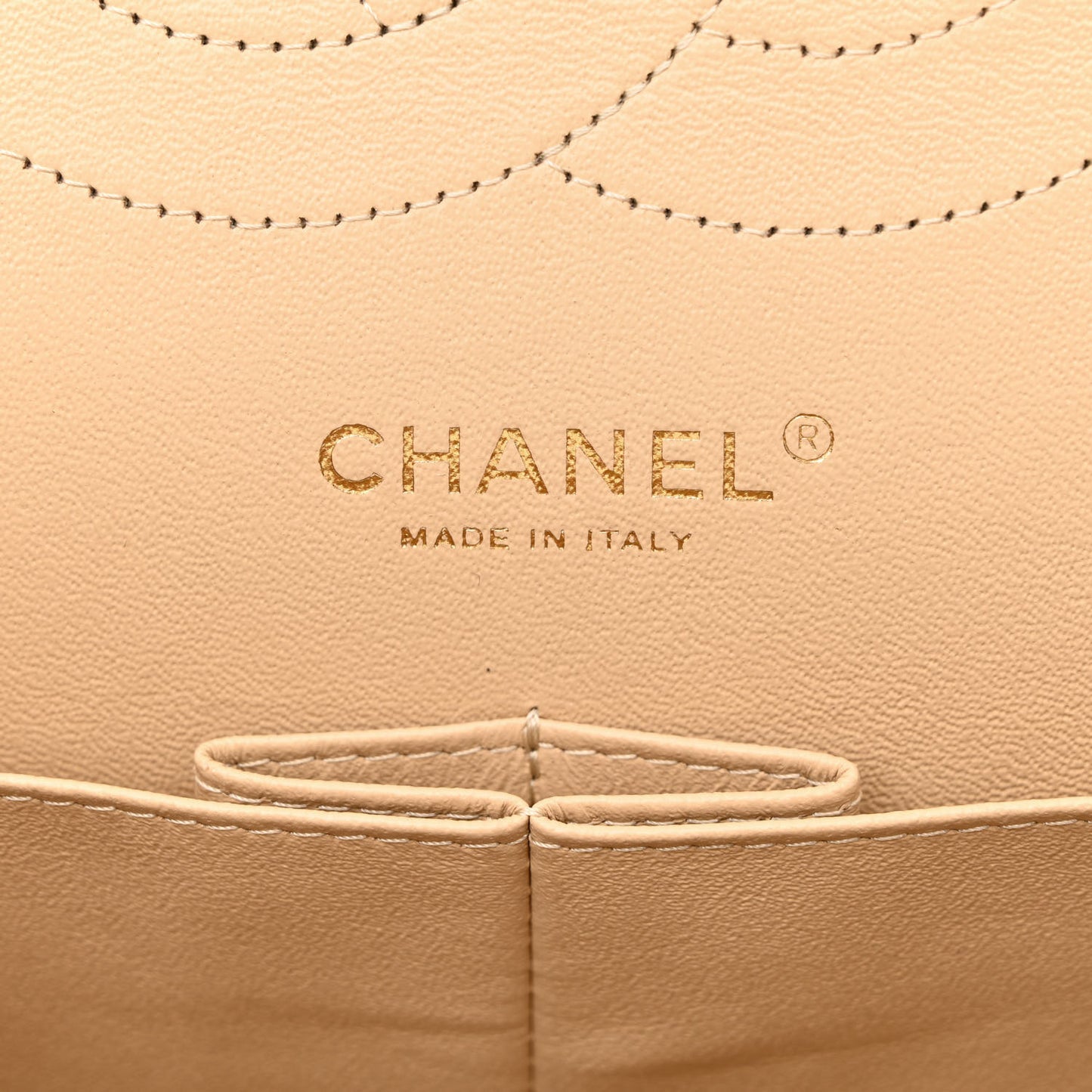 Caviar Quilted Jumbo Double Flap Beige