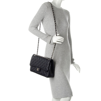 Chanel Caviar Quilted Jumbo Double Flap Navy Blue 3 of 10