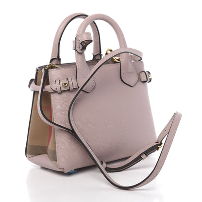 Burberry Grainy Calfskin House Check Baby Banner Tote Pale Orchid 3 of 7