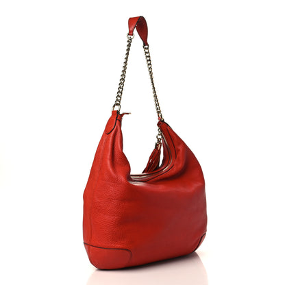 Gucci Pebbled Calfskin Medium Soho Chain Hobo Red 3 of 10
