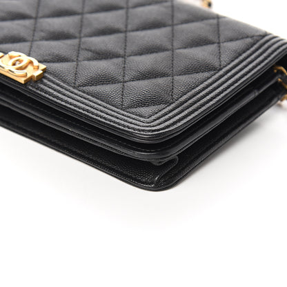 Chanel Caviar Quilted Boy Wallet On Chain WOC Black 11 of 14