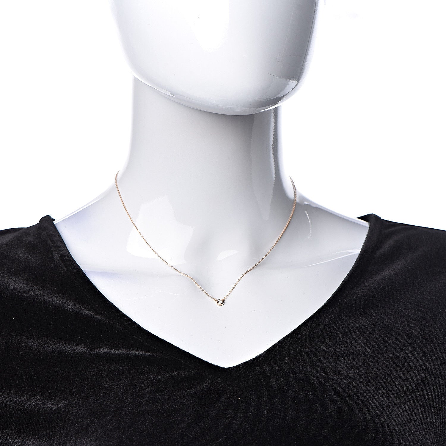 Tiffany 18K Rose Gold Diamond .07ct Elsa Peretti Diamonds by the Yard Pendant Necklace 2 of 6