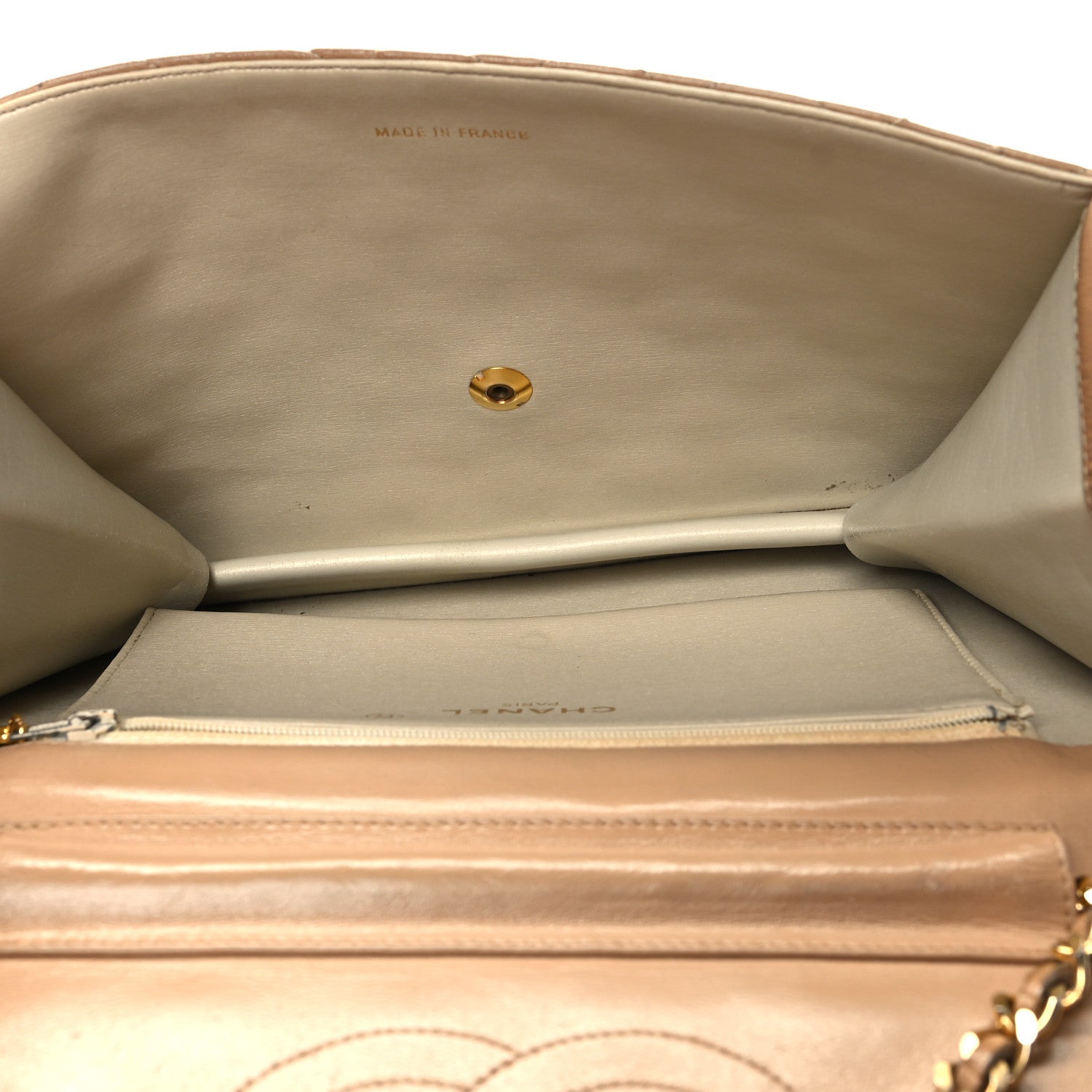 Chanel Lambskin Quilted Small Single Flap Beige Clair 5 of 14